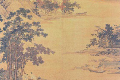 明代画家仇英《秋江待渡图》简介 现收藏于中国美术馆